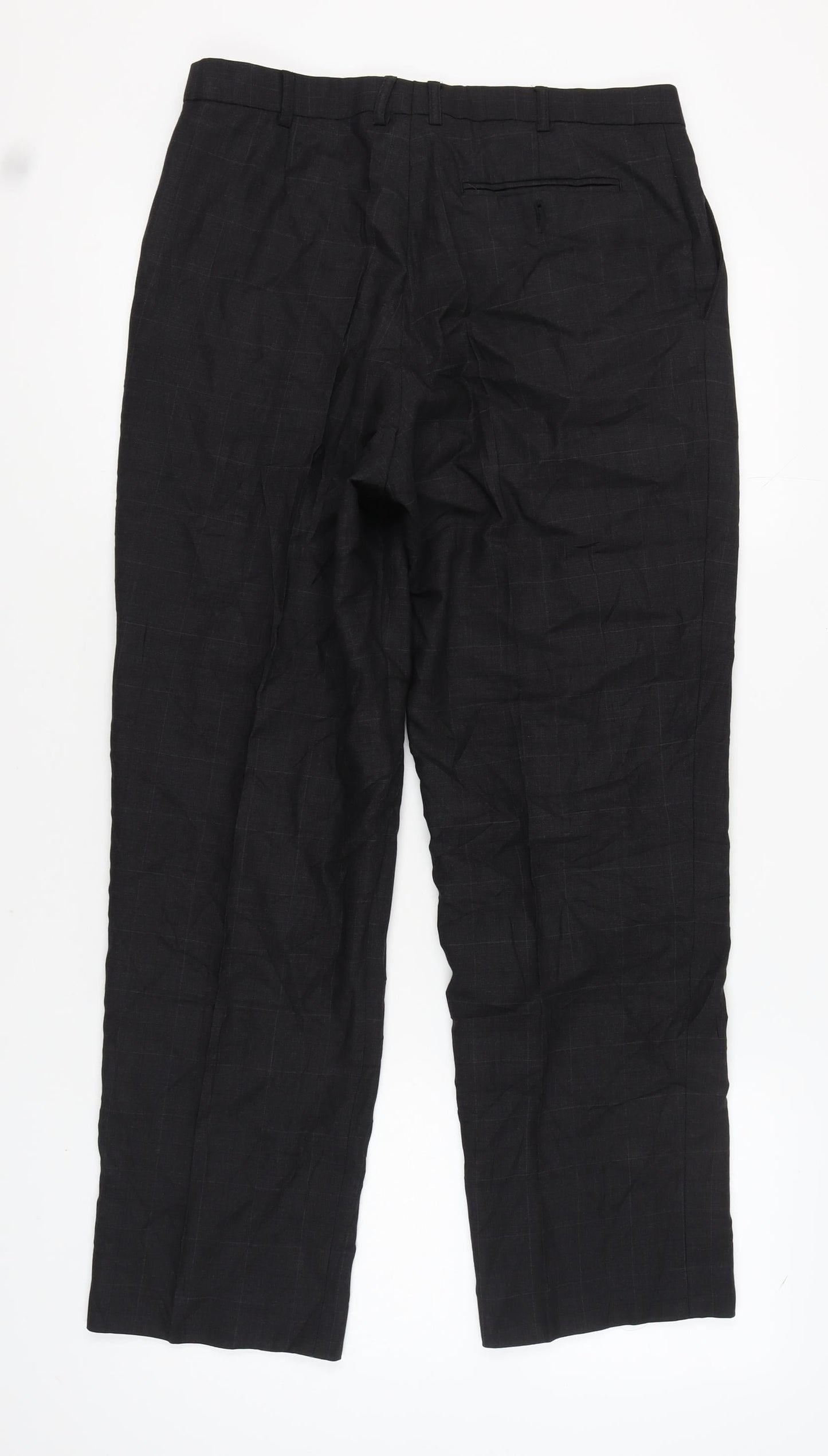 Marks and Spencer Men's Grey Check Dress Pants 36R