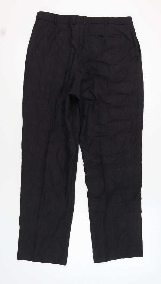 Marks and Spencer Men's Grey Check Dress Pants 36R