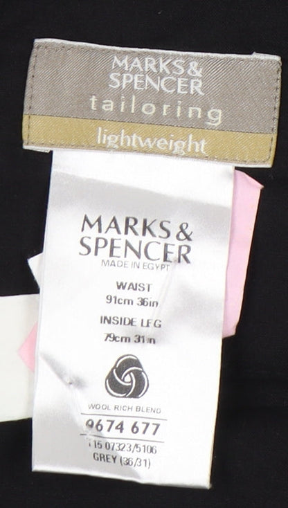 Marks and Spencer Men's Grey Check Dress Pants 36R