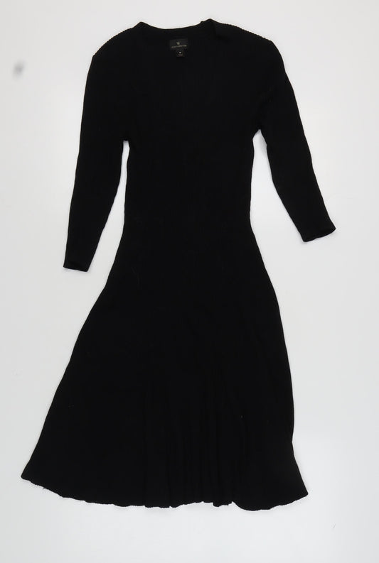 Worthington Women's Black V-Neck Long Sleeve Dress M