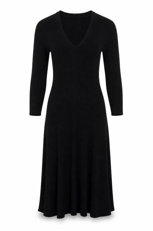 Worthington Women's Black V-Neck Long Sleeve Dress M