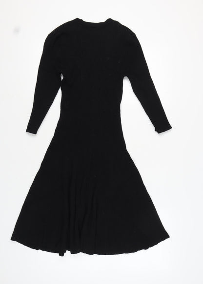 Worthington Women's Black V-Neck Long Sleeve Dress M
