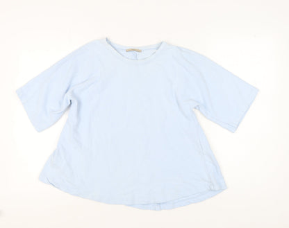 Womens UK Size M Zara Blue Basic T-Shirt