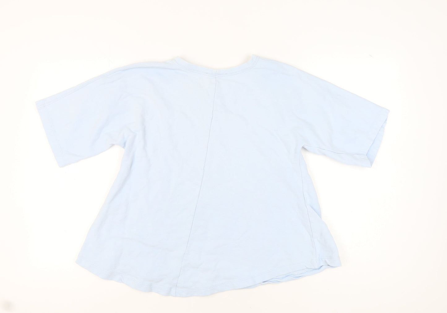 Womens UK Size M Zara Blue Basic T-Shirt