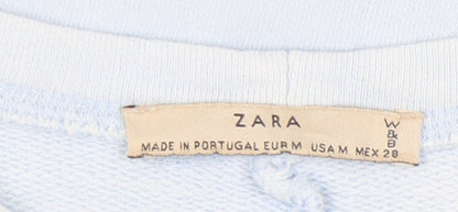 Womens UK Size M Zara Blue Basic T-Shirt