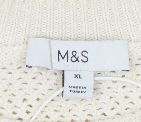 Marks and Spencer Women Ivory XL Halter Knit Tank