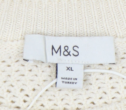 Marks and Spencer Women Ivory XL Halter Knit Tank