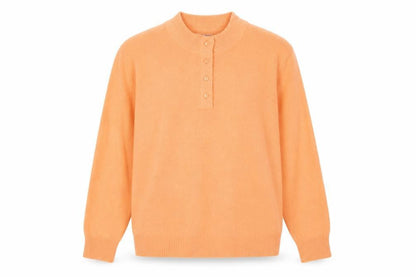 Womens UK Size XL Damart Orange Henley Jumper