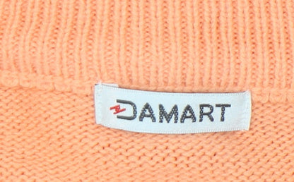 Damart Women's Orange XL Henley Wool Blend Jumper