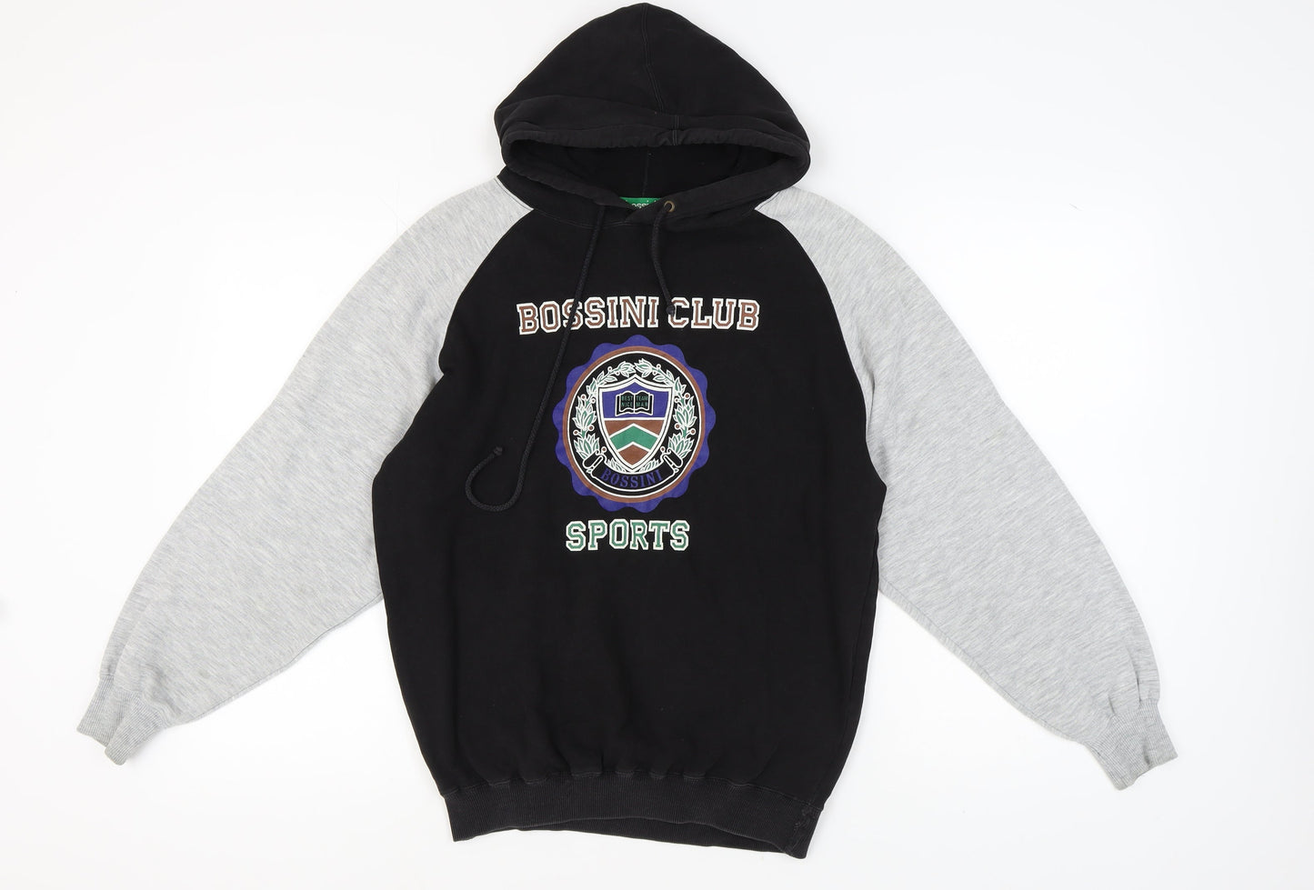 Bossini Unisex Black Hoodie M Sports Logo Graphic Print