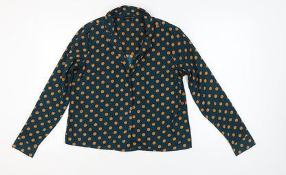 Womens UK Size M Wednesday's Girl Blue Basic Button-Up