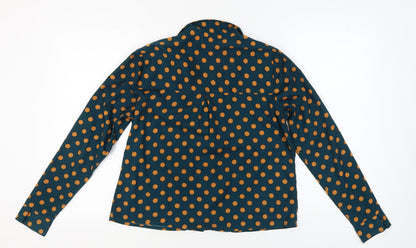 Womens UK Size M Wednesday's Girl Blue Basic Button-Up