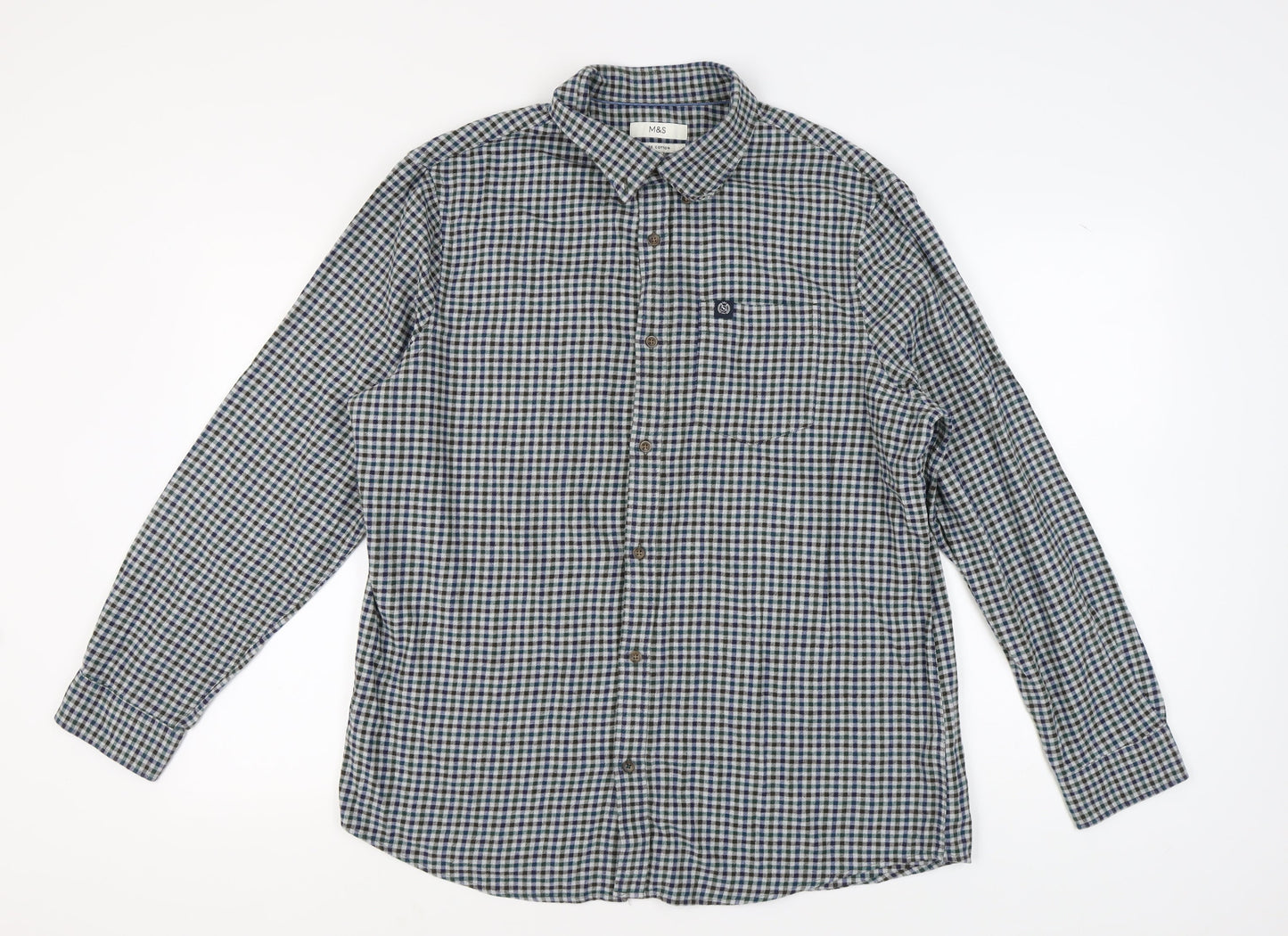 Marks and Spencer Men's Multicoloured XL Check Shirt