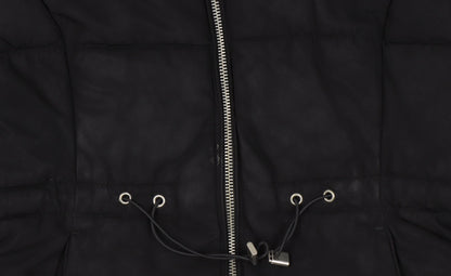 H&M Women's Black Puffer Jacket XS Fur Trim