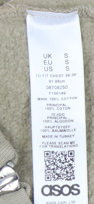 Unisex Adults UK Size S ASOS Beige Full Zip Hoodie