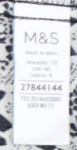 Womens UK Size 12 Marks and Spencer Black Basic Blouse