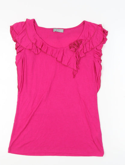 Womens UK Size 10 Per Una Pink Basic Blouse