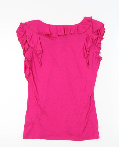 Womens UK Size 10 Per Una Pink Basic Blouse