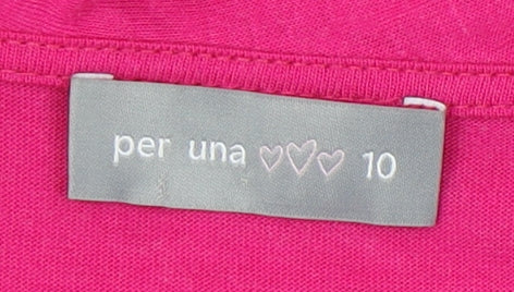 Womens UK Size 10 Per Una Pink Basic Blouse