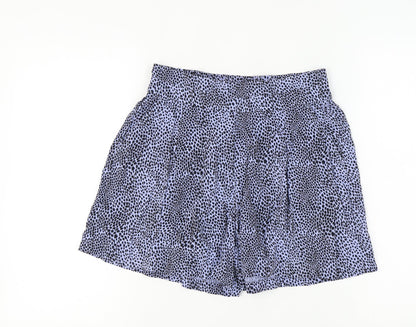 Marks and Spencer Women's Blue Animal Print Shorts, Size 8