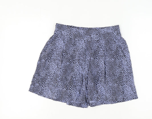 Marks and Spencer Women's Blue Animal Print Shorts, Size 8