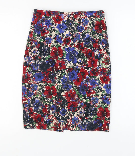 Next Women's Multicoloured Floral Pencil Skirt, Size 6