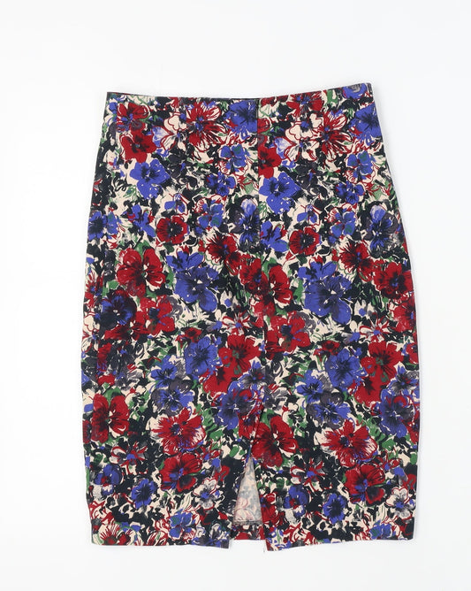 Next Women's Multicoloured Floral Pencil Skirt, Size 6