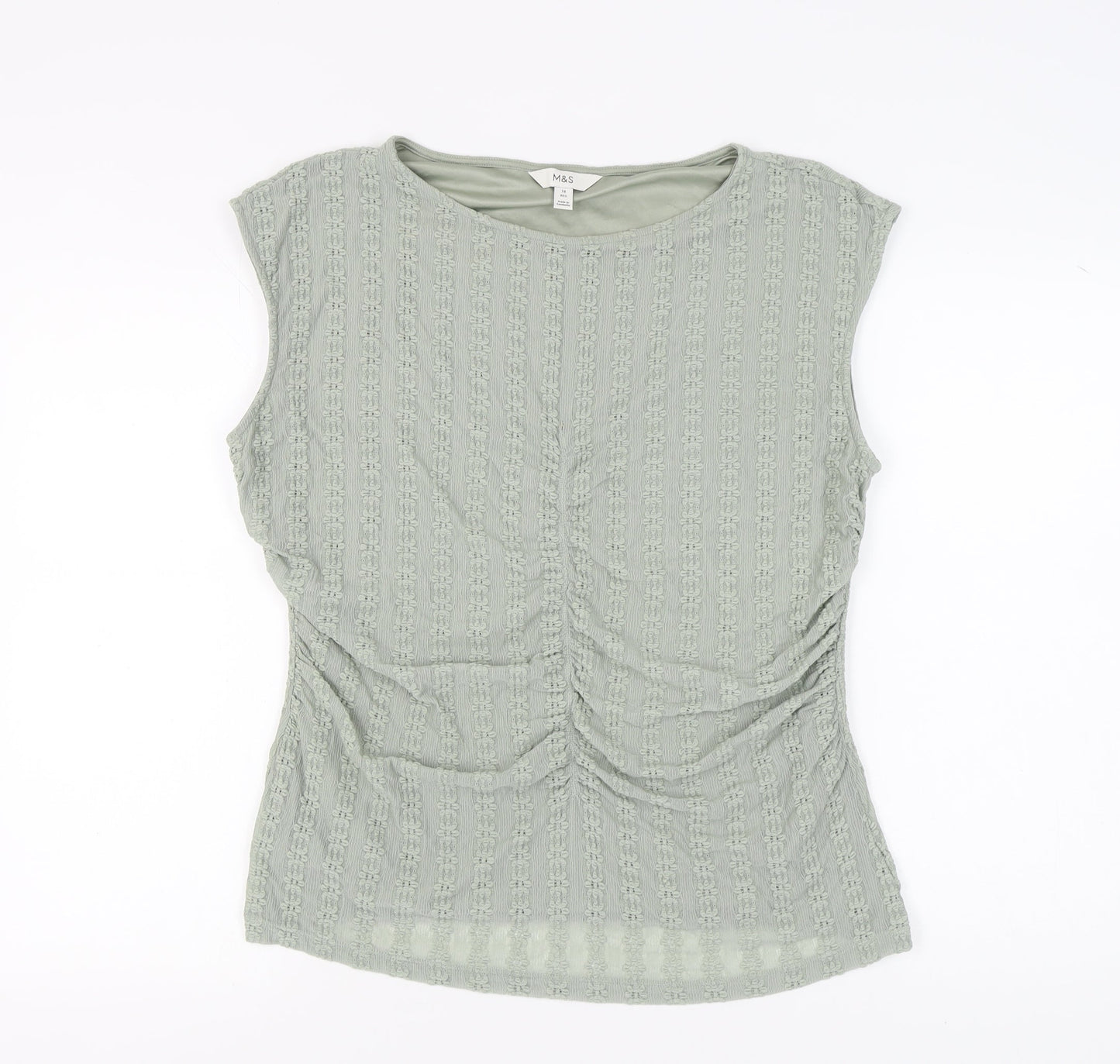 Womens UK Size 18 Marks and Spencer Green Basic Blouse