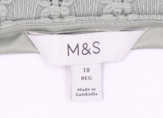 Womens UK Size 18 Marks and Spencer Green Basic Blouse