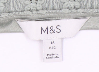 Womens UK Size 18 Marks and Spencer Green Basic Blouse