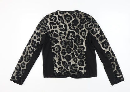LATTE Women's Black Animal Print Jacket, Size L