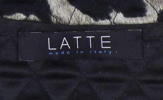 LATTE Women's Black Animal Print Jacket, Size L