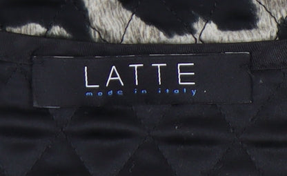LATTE Women's Black Animal Print Jacket, Size L