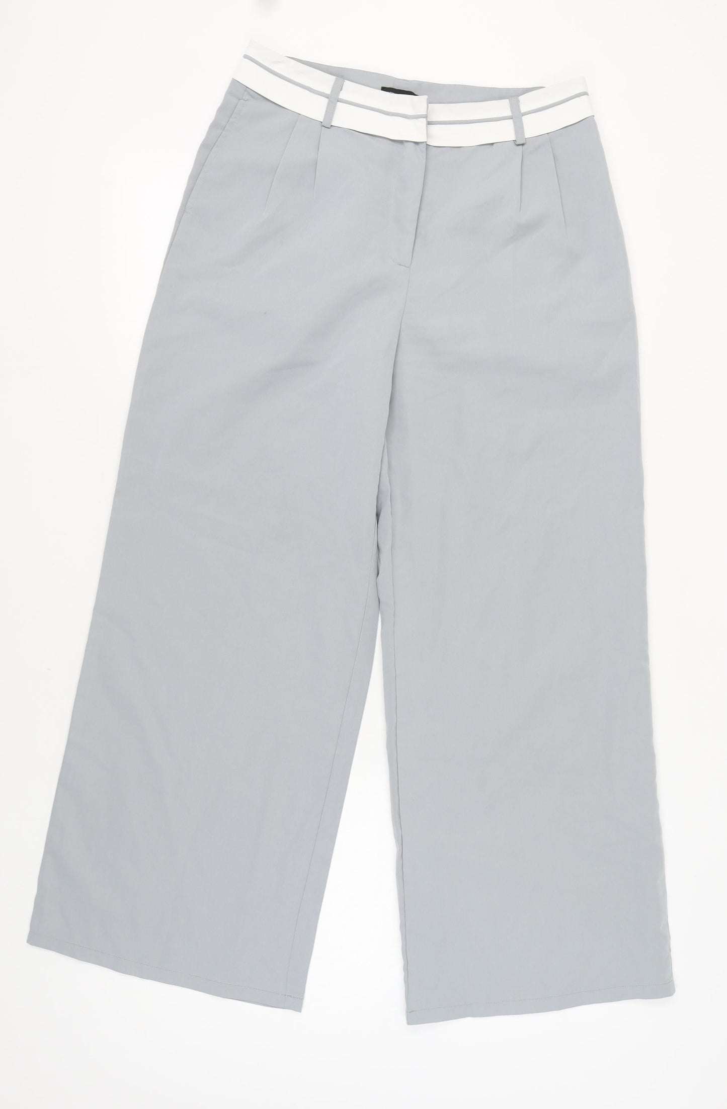 Womens UK Size 10 PRETTYLITTLETHING Regular Fit Casual Grey Trousers