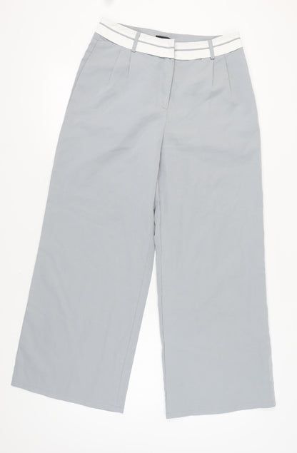 Womens UK Size 10 PRETTYLITTLETHING Regular Fit Casual Grey Trousers