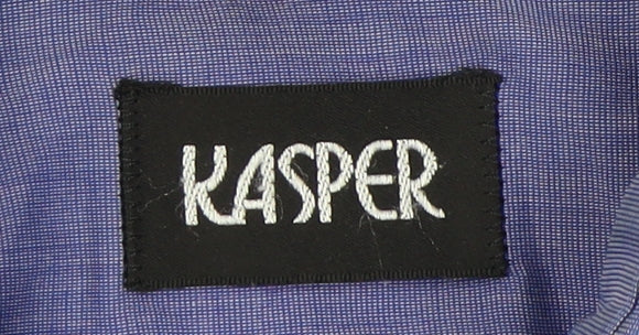 Kasper Men's Blue Long Sleeve Button-Up Shirt 15.5