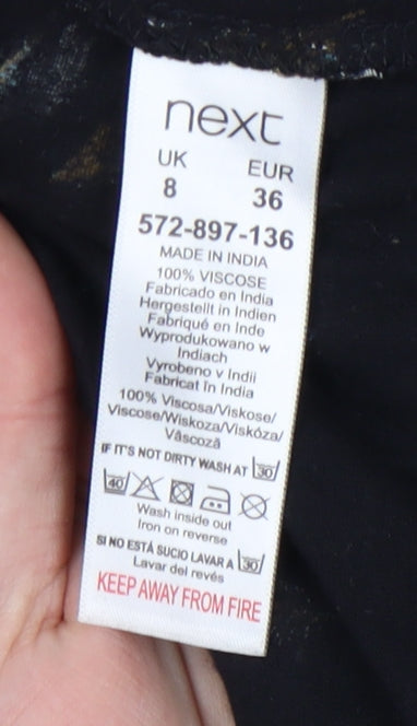 Next Women's Black Halter Dress, Size 8, Summer Chic