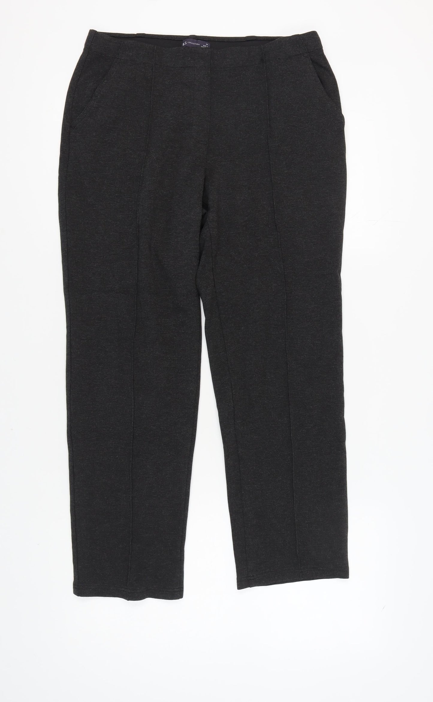 Womens UK Size 14 Marks and Spencer Regular Fit Casual Workwear Black Trousers