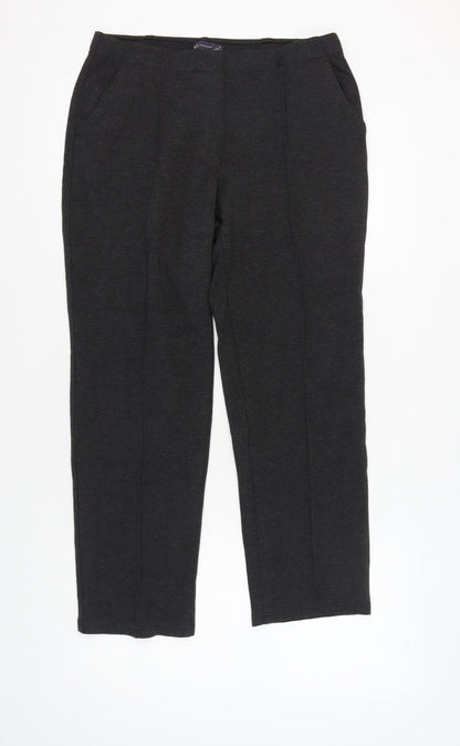 Womens UK Size 14 Marks and Spencer Regular Fit Casual Workwear Black Trousers