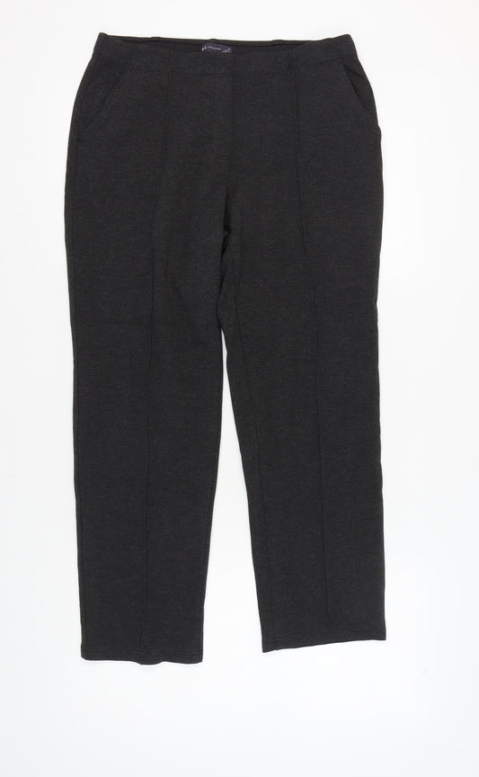 Womens UK Size 14 Marks and Spencer Regular Fit Casual Workwear Black Trousers
