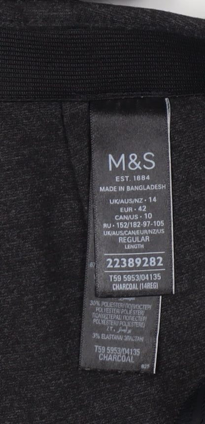 Womens UK Size 14 Marks and Spencer Regular Fit Casual Workwear Black Trousers