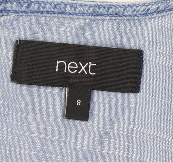 Next Women's Blue Chambray Playsuit - Size 8