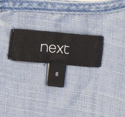 Next Women's Blue Chambray Playsuit - Size 8