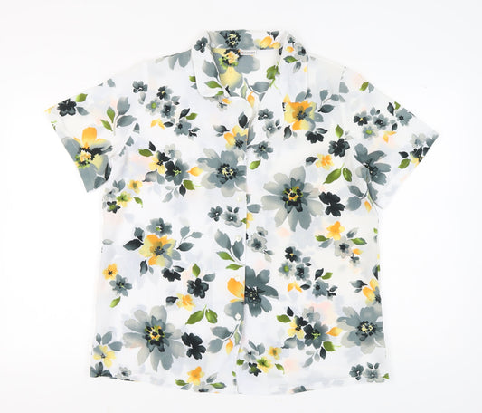 Damart Women's Multicoloured Floral Button-Up Shirt