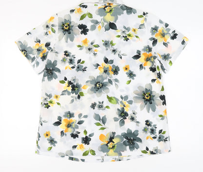 Damart Women's Multicoloured Floral Button-Up Shirt