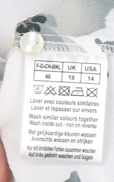 Damart Women's Multicoloured Floral Button-Up Shirt