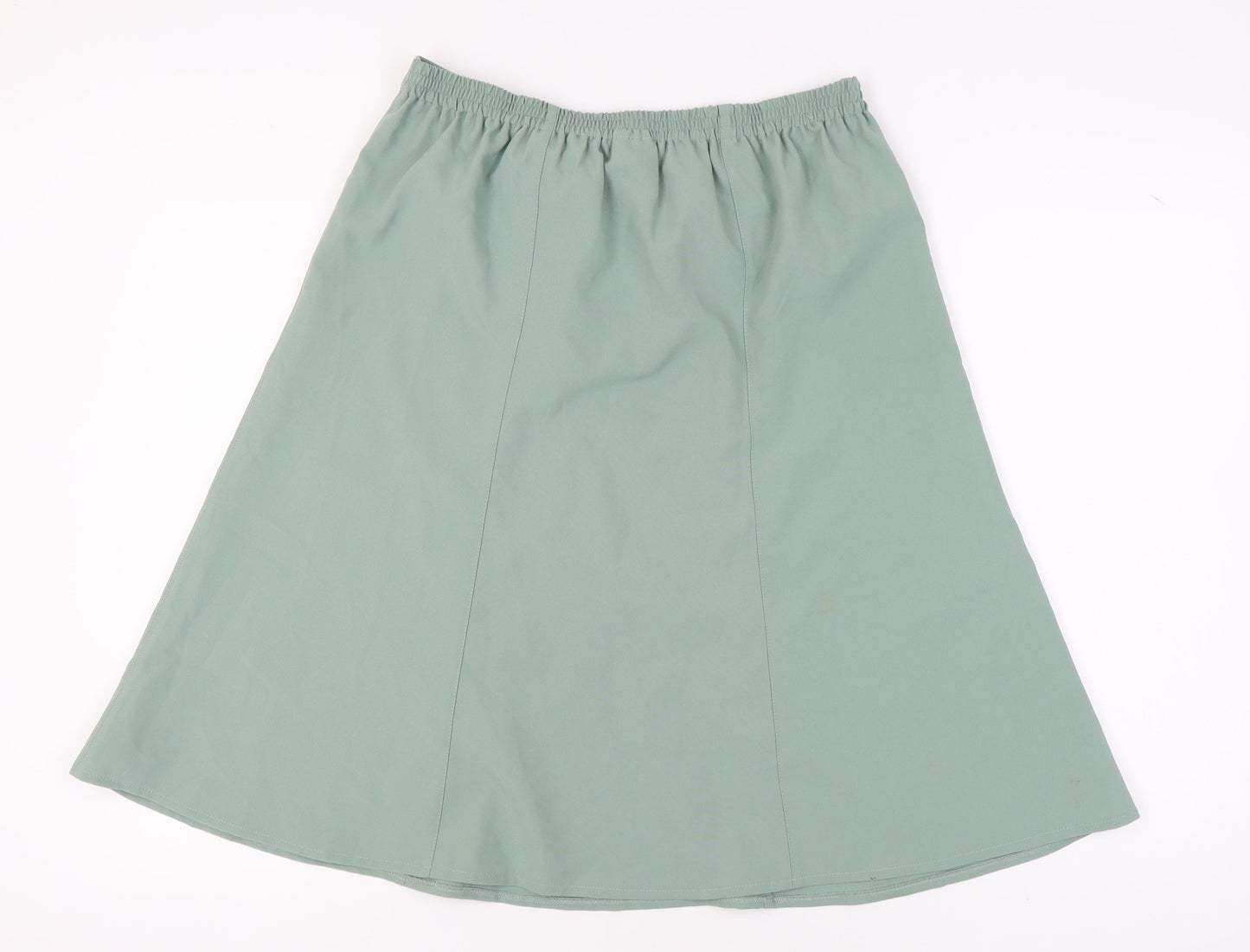 Damart Women's Green A-Line Skirt with Buckle, Size 12