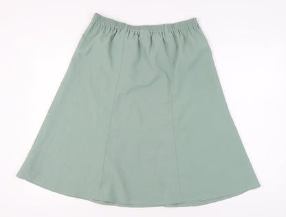 Damart Women's Green A-Line Skirt with Buckle, Size 12