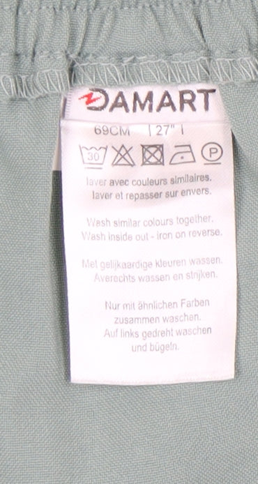 Damart Women's Green A-Line Skirt with Buckle, Size 12