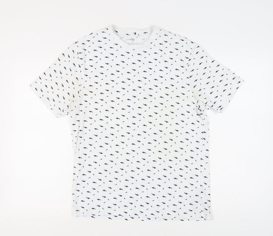 Marks and Spencer Men's White Animal Print T-Shirt, M